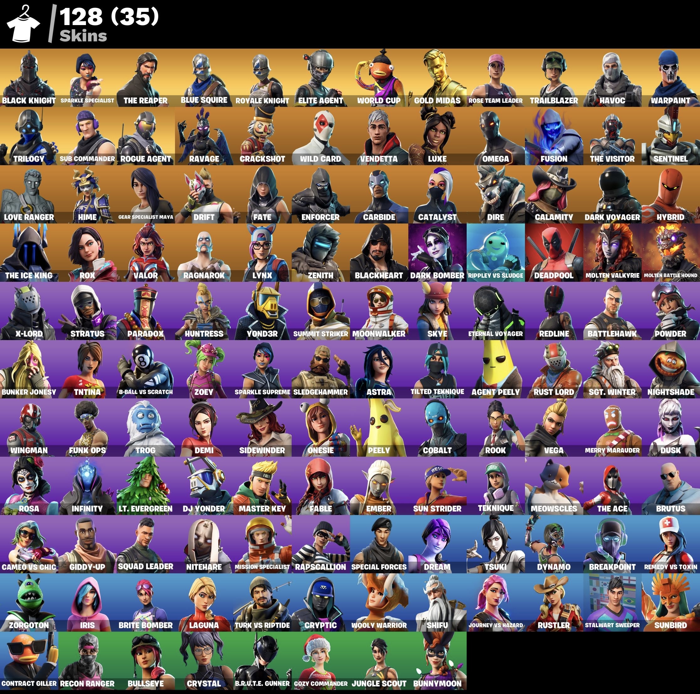 Fortnite Account - Black Knight - Merry Minty Spitzhacke - S3 Battelpass - Mako Gleiter - Battel Bus Banner - 128 Skins - Image 2