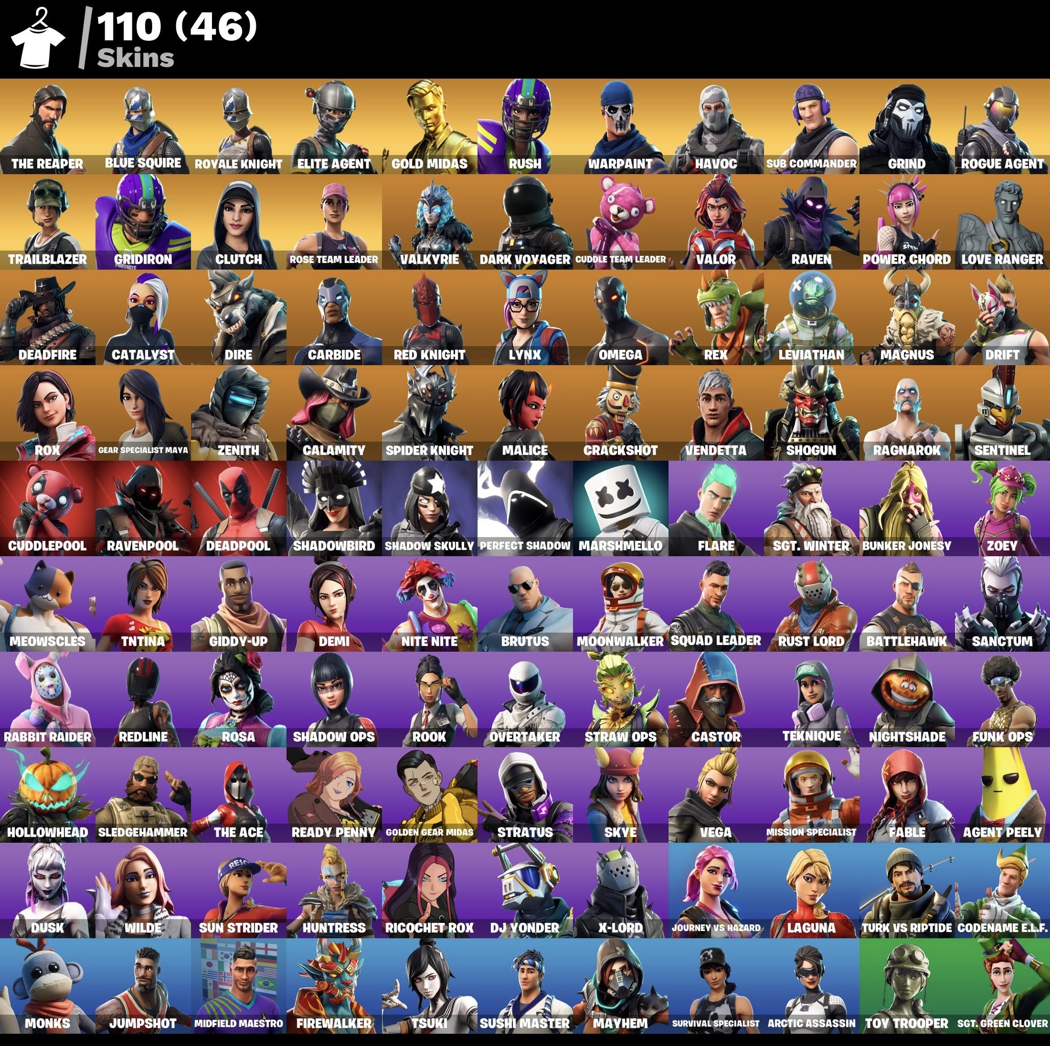 Fortnite Account - OG Aeriel Assault One - Royale Ritterin - S3 Battelpass - Battle Bus Banner - Fresh Tanz - 110 Skins - Image 2