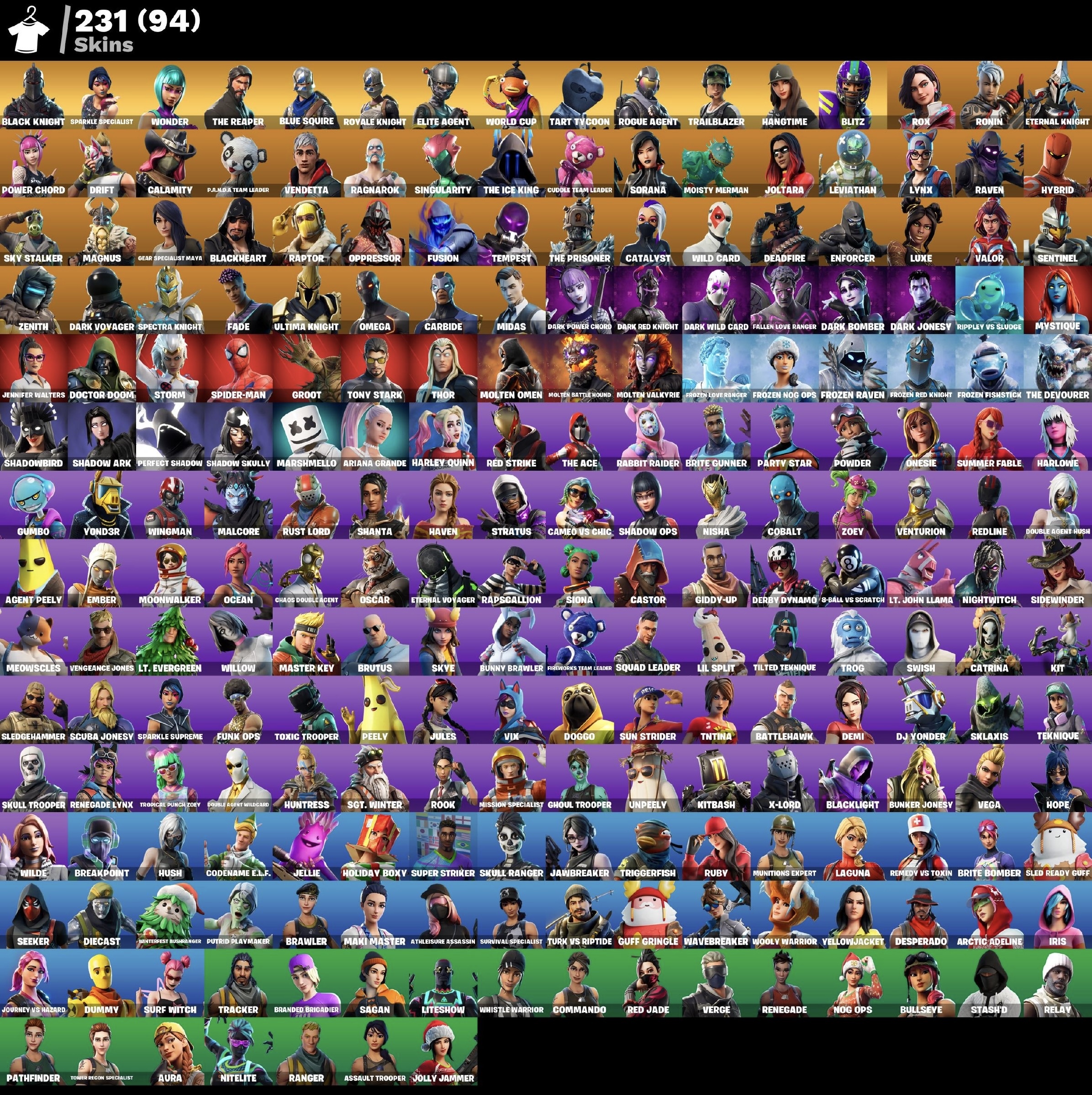 Fortnite Account - Wonder - Schwarzer Ritter - Merry Minty Spitzhacke - S3 Battlepass - Fresh - 231 Skins - Image 2