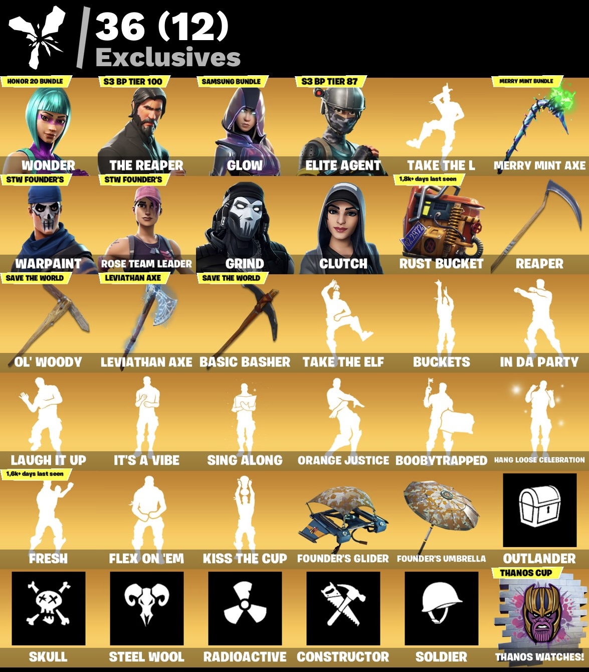 Fortnite Account - Wonder - Minty Spitzhacke - Leviathan Spitzhacke - S3 Battelpass - Glow - Fresh Tanz - 164 Skins