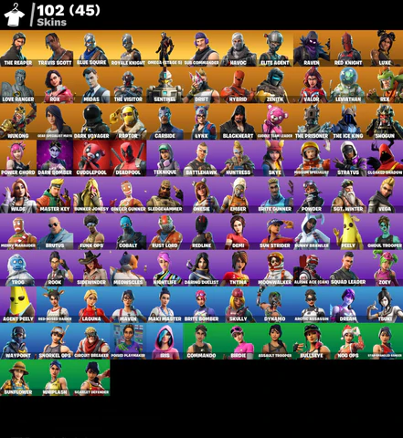 Fortnite Account - Travis Scott - Sensenmann - Schwarzer Ritter - Mako Gleiter - 102 Skins - Image 2