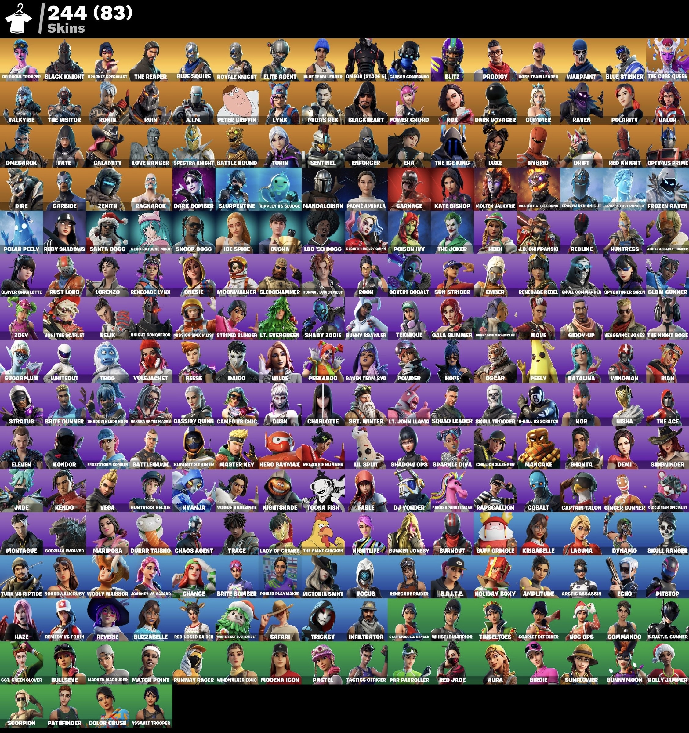Fortnite Account - OG Ghoul Trooper - Schwarzer Ritter - Merry Mint Spitzhacke - S3 Battle Pass - Battle Bus Banner - Mako - 244 Skins - Image 2