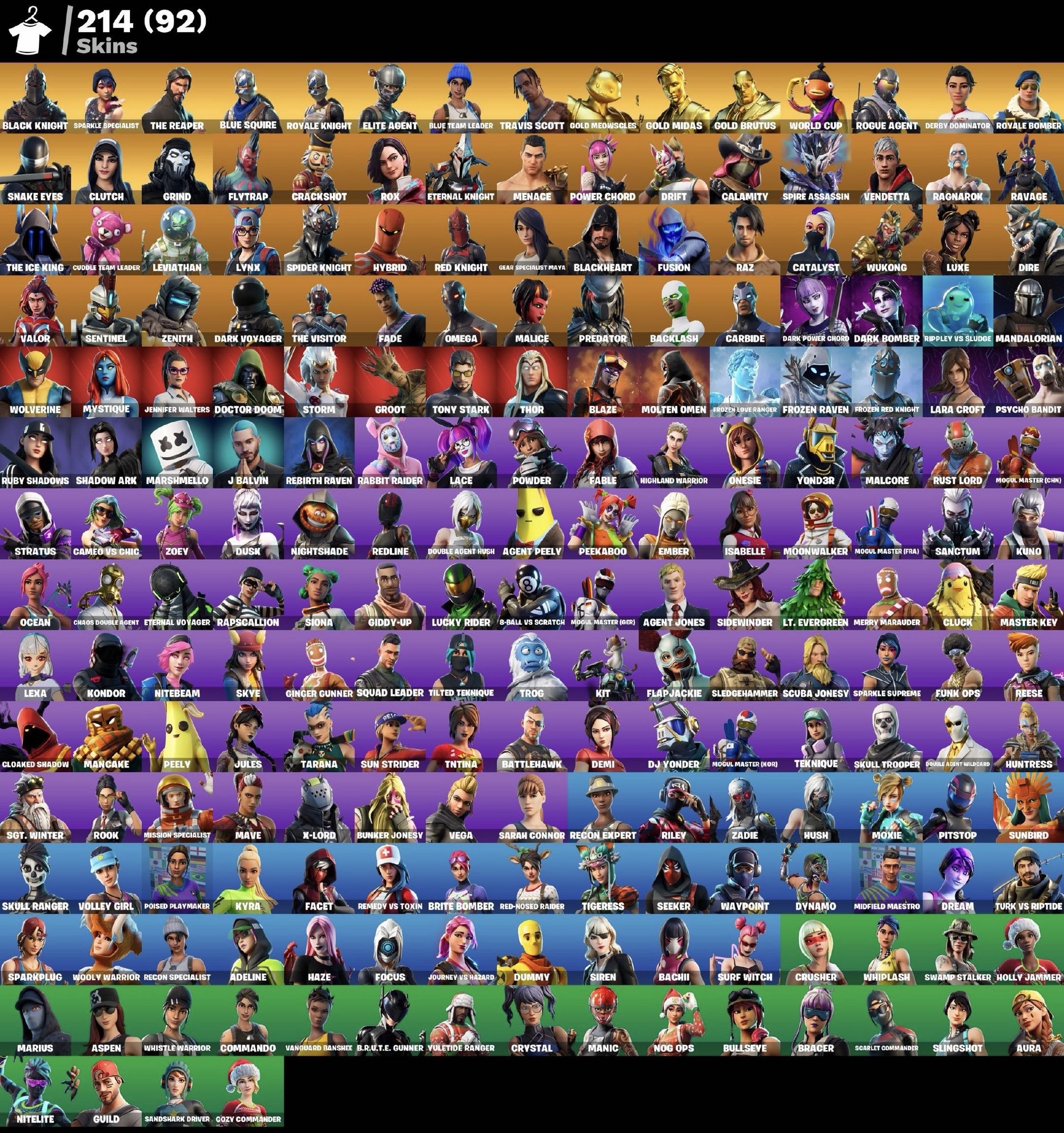 Fortnite Account - Schwarzer Ritter - Travis Scott - Minty Spitzhacke - Leviathan Spitzhacke - 214 Skins - Image 2