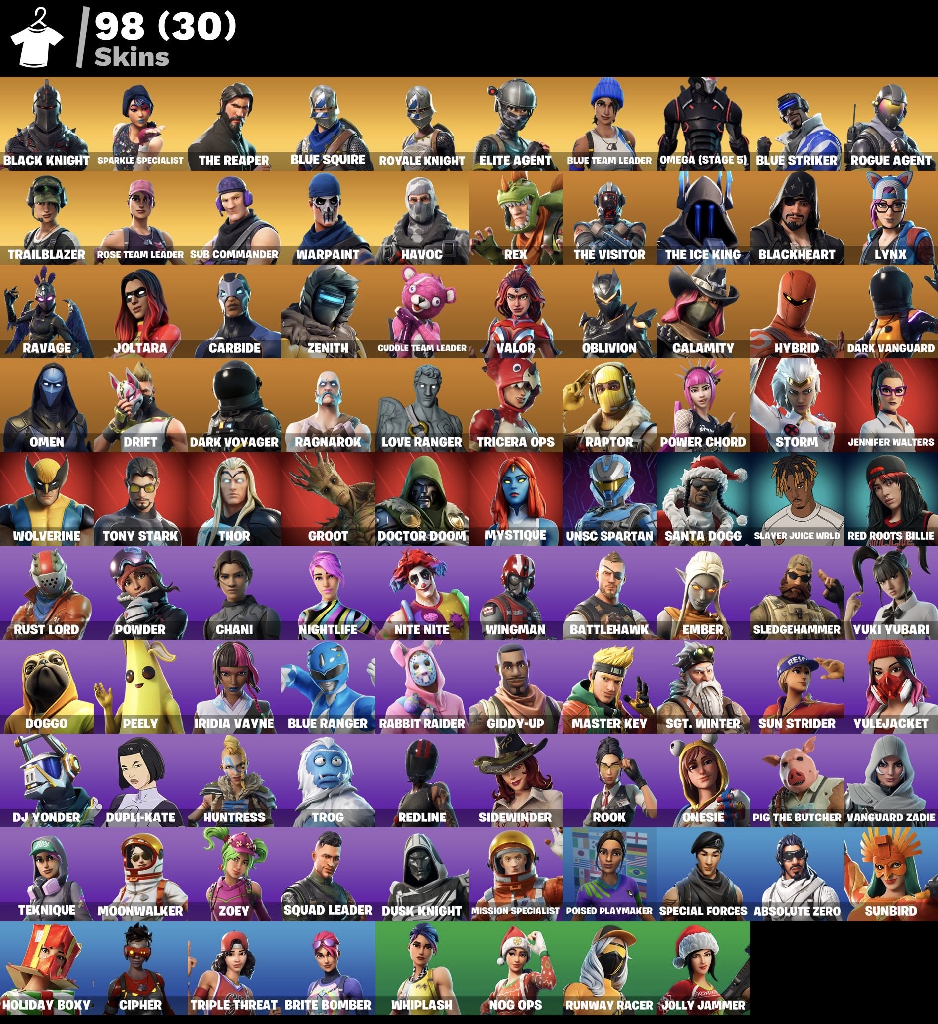 Fortnite Account - Schwarzer Ritter - OG Raiders Revenge Spitzhacke - S3 Battle Pass - Point It Out Emote - Mako - 98 Skins - Image 2